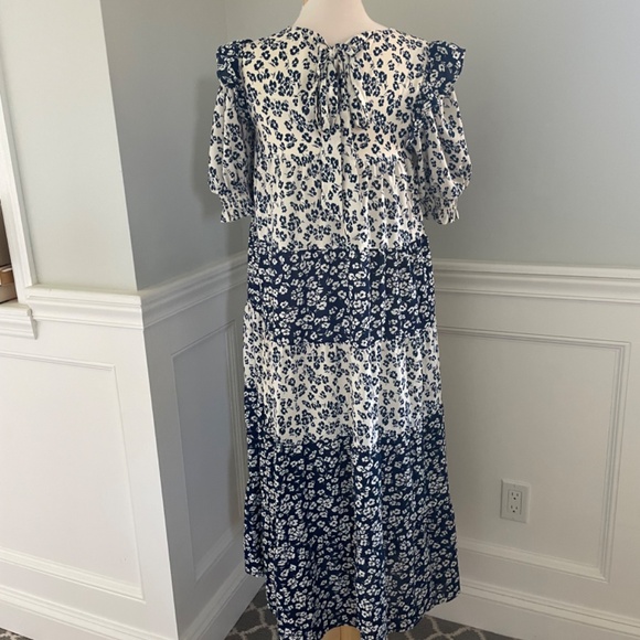 ENGISH FACTORY FLORAL COLOR BLOCK MIDI DRESS SIZE S! - Picture 8 of 9